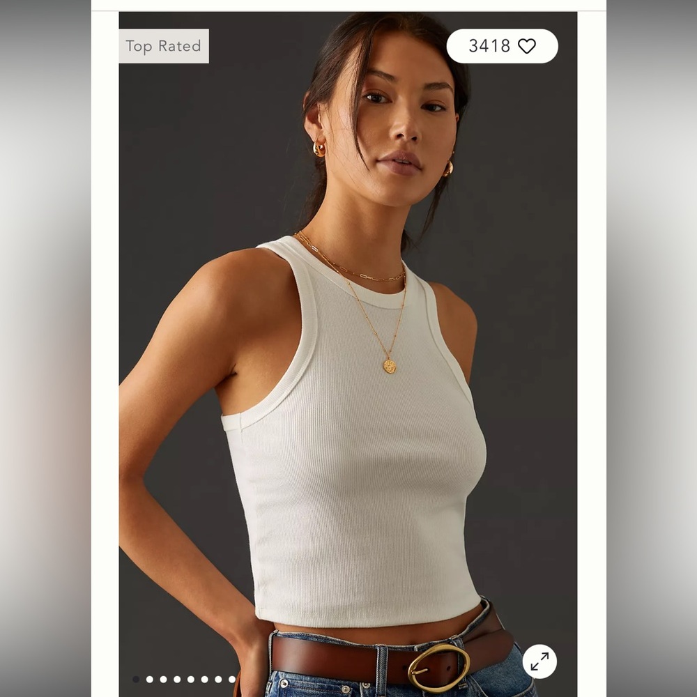 Anthropologie The Blair Baby Tee by Maeve: Sleeveless Cropped Racerback NWT